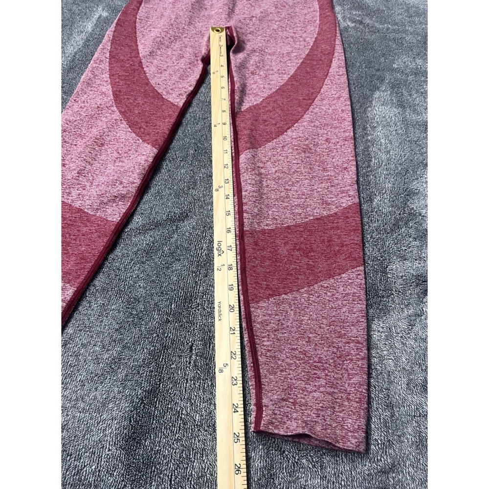 PINK Victoria's Secret Seamless Leggings Maroon Pink Marl High Waist Medium - Picture 8 of 8